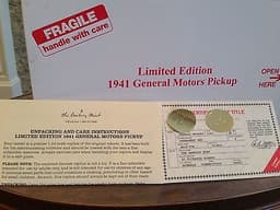 1941 GMC Pickup LIMITED EDITION SERIES by DANBURY MINT MINT In the BOX Title