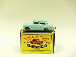 1956 MOKO Lesney Matchbox No.30 \'FORD PREFECT\'--light blue--see photos & more...