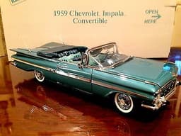 1959 Chevrolet Impala Convertible Danbury Mint Mint in BOX Batwing Machine 348