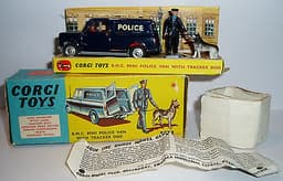 Corgi 448 1960\'s Police Mini Van with Handler and GSD. Mint in Mint Original Box