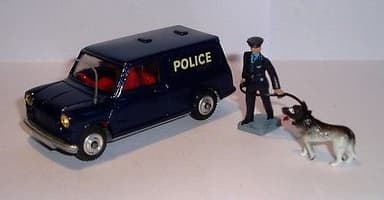 Corgi 448 1960\'s Police Mini Van with Handler and GSD. Mint in Mint Original Box