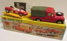 Corgi Toys, Gift Set 17 Land-Rover & Ferrari Racing Car, (2) rare