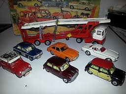 Diecast Boxed Corgi Toys Car Transporter Gift Set 41 - MG Volvo Mini Cooper Imp