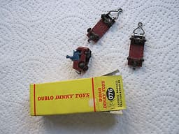 Dublo dinky toys Lansing Bagnall Tractor & 2 trailers boxed, ref 076