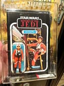 LUKE X WING AFA 85 ROTJ 77 BACK 85-85-85 CLEAR B/ 1983 KENNER STAR WARS VINTAGE