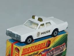 Matchbox Superfast No59b Mercury Police Car - All White/ RARE GREEN Roof Lights