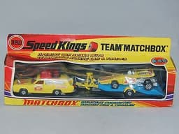 Matchbox Superkings K-46 Mercury Commuter/ Racing Car/ Trailer - EXC/BOXED!