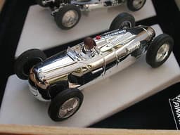 PINK KAR BOXED LTD EDITION ANNIVERSARY SET OF CHROME BUGATTI & AUTO UNION CARS