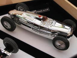 PINK KAR BOXED LTD EDITION ANNIVERSARY SET OF CHROME BUGATTI & AUTO UNION CARS