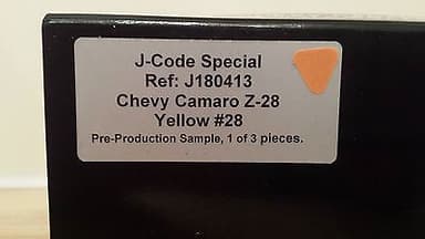 PIONEER SLOT CAR J-CODE SPECIAL CHEVY CAMARO Z-28 T/A RACER PRE-PRODUCTION MODEL