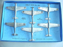 Pre-war Dinky Toy Box Set 60N Fairey "Battle" Bomber - 6 Aircraft
