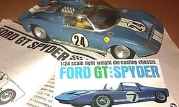 RARE - 1970s FORD GT SPYDER - Vintage Tamiya Slot Car Scalextric Racing 1/24