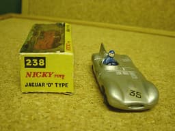 Scarce Nicky Toys (Indian Dinky) 238 Jaguar D Type Fair/Good in Fair/Good box
