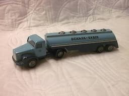 Vintage diecast toy truck Scania Vabis petrol tanker TEKNO Denmark