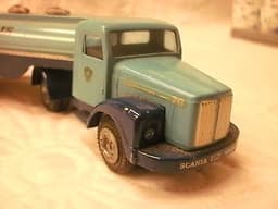 Vintage diecast toy truck Scania Vabis petrol tanker TEKNO Denmark