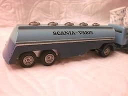 Vintage diecast toy truck Scania Vabis petrol tanker TEKNO Denmark