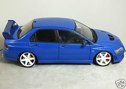 1:18 "MITSUBISHI LANCER EVOLUTION VII 7" RALLIART REIMS BLUE MODIFIED TUNING EVO