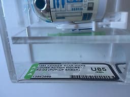 1984 VINTAGE STAR WARS | R2-D2 POP-SABER | GREEN - AFA U85 NM+