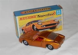 60s.Lesney,Matchbox.superfast.33.LAMBORGHINI.Muira.P400.COPPER,RED INTERIOR.MIB