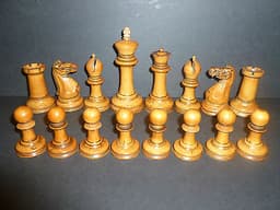 ANTIQUE CHESS SET JAQUES 4 1/2 INCH KINGS ANDERSSEN KNIGHTS C 1860 ORIGINAL BOX