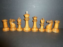 ANTIQUE CHESS SET JAQUES 4 1/2 INCH KINGS ANDERSSEN KNIGHTS C 1860 ORIGINAL BOX