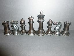 ANTIQUE CHESS SET JAQUES 4 1/2 INCH KINGS ANDERSSEN KNIGHTS C 1860 ORIGINAL BOX