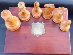 ANTIQUE JAQUES OF LONDON 3.5" COMPETITION-SIZE CHESS SET, WEIGHTED (1889)