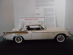 Danbury Mint 1:24 scale 1957 Studebaker Golden Hawk in "Arctic White"