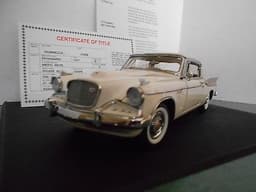 Danbury Mint 1:24 scale 1957 Studebaker Golden Hawk in "Arctic White"