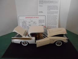 Danbury Mint 1:24 scale 1957 Studebaker Golden Hawk in "Arctic White"