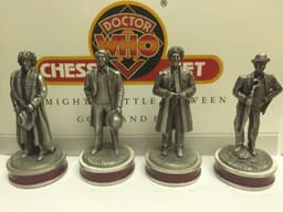 Danbury Mint Doctor Who Pewter Chess Set, Daleks, Tardis, Cybermen, K9