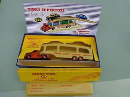 Dinky 990 Pullmore Car Transporter Gift Set + Box and 4 Cars Excellent