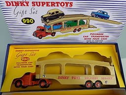 Dinky 990 Pullmore Car Transporter Gift Set + Box and 4 Cars Excellent