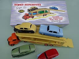 Dinky 990 Pullmore Car Transporter Gift Set + Box and 4 Cars Excellent