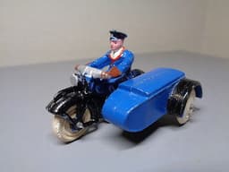 DINKY TOYS No 43b VINTAGE PRE-WAR RAC MOTORCYCLE PATROL VERY RARE VERY GOOD