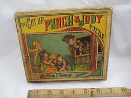 Early Punch & Judy Puzzle Toy in Original Box c1890s