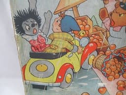 Enid Blyton Golly & Noddy Car Escapade Wooden Jigsaw Puzzle Toy c1960