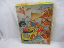 Enid Blyton Golly & Noddy Car Escapade Wooden Jigsaw Puzzle Toy c1960