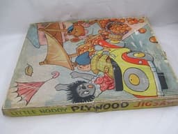 Enid Blyton Golly & Noddy Car Escapade Wooden Jigsaw Puzzle Toy c1960