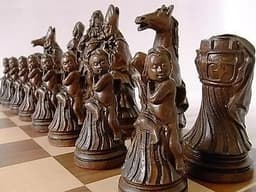 interesting full size vintage Louis XIV of France Chess Set chessmen pieces