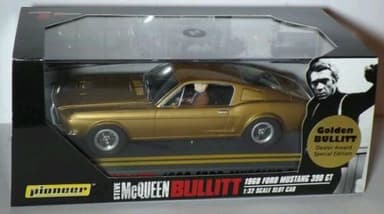 PIONEER SLOT CAR GOLDEN BULLITT MUSTANG GT 390 STEVE MCQUEEN SPECIAL EDITION.
