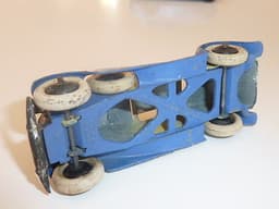 Pre war Dinky 24f Sportsmans Coupe in cream/blue with spare wheel.