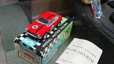 Scalextric exin fiat 850 coupe abarth red boxed excellent condition