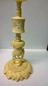 STUNNING LARGE ANTIQUE CHINESE CARVED COW BONE PUZZLE BALL WITH STUNNING STAND