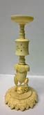 STUNNING LARGE ANTIQUE CHINESE CARVED COW BONE PUZZLE BALL WITH STUNNING STAND