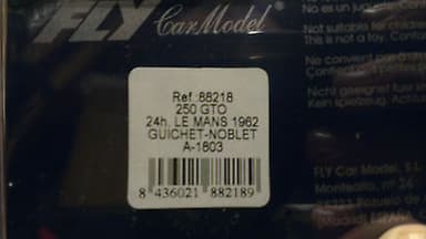 VERY RARE FLY RACING SLOT CAR - FERRARI 250 GTO Le MANS 1962 - A-1803 / 88218