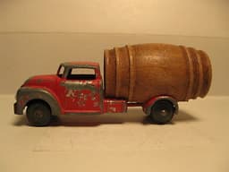 Vilmer Denmark ,RARE ITEM-Dodge truck with factorymade woodbarrel-1950\'s