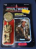 VINTAGE 1984 POTF Star Wars Han Solo (In Trench Coat) Figure w/Coin MOC 92bk