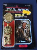 VINTAGE 1984 POTF Star Wars Han Solo (In Trench Coat) Figure w/Coin MOC 92bk