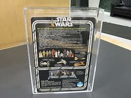 VINTAGE STAR WARS KENNER 12 BACK-A BEN OBI-WAN KENOBI SKU ON FIGURE STAND AFA 75